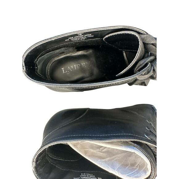 Ralph Lauren Black Velvet Witchy Whimsigoth Lace Up Ankle Boots Booties Size 7 - Picture 5 of 10